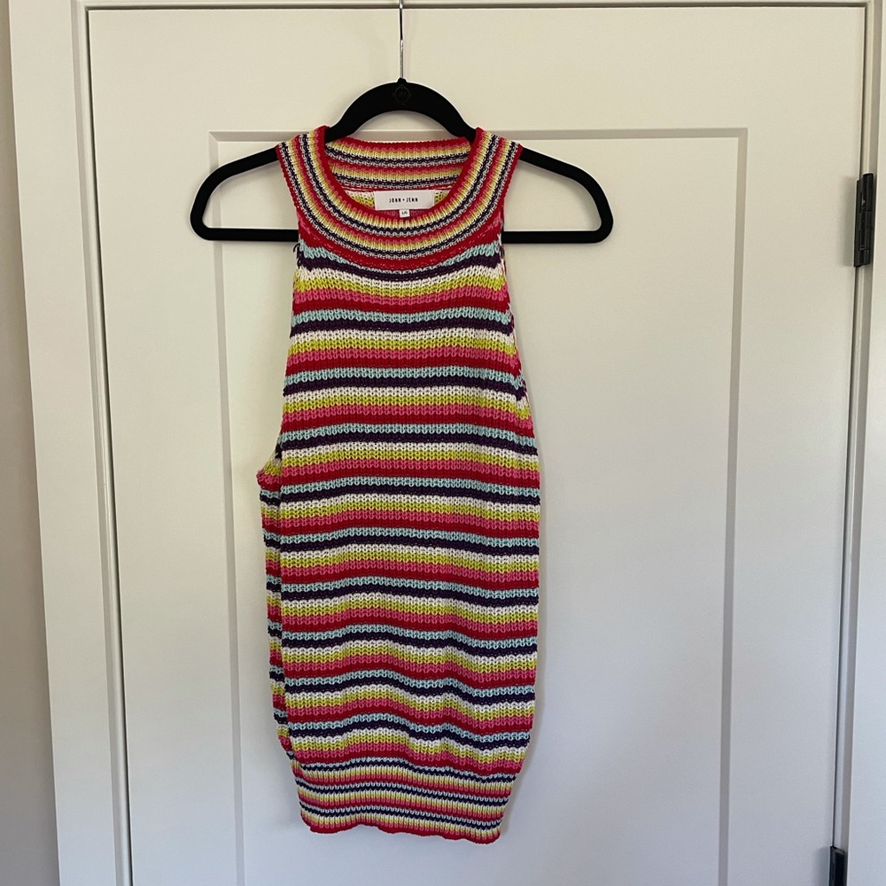 Anthropologie John + Jenn knit sleeveless striped top 🌈